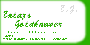 balazs goldhammer business card